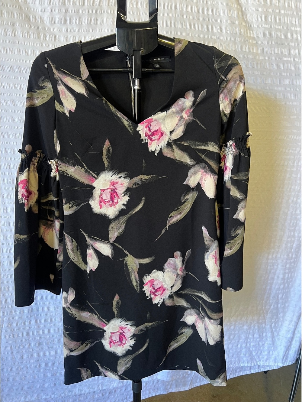 White House Black Market Floral Zip-Front Dress